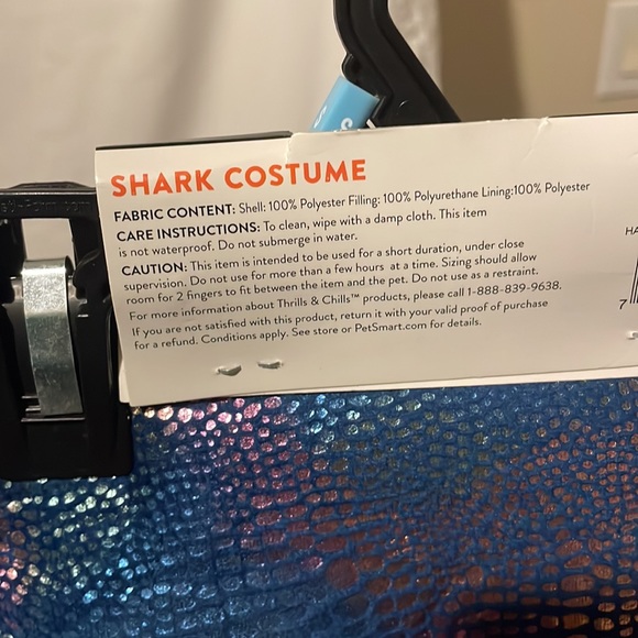 Petsmart Thrills & Chills Shark Costume Dog Cat Holographic Halloween Medium - Picture 3 of 4
